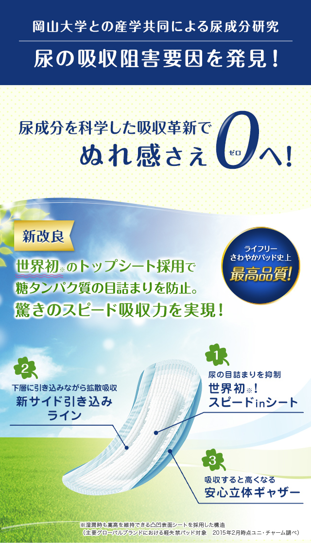 岡山大学との産学共同による尿成分研究 尿の吸収阻害要因を発見！